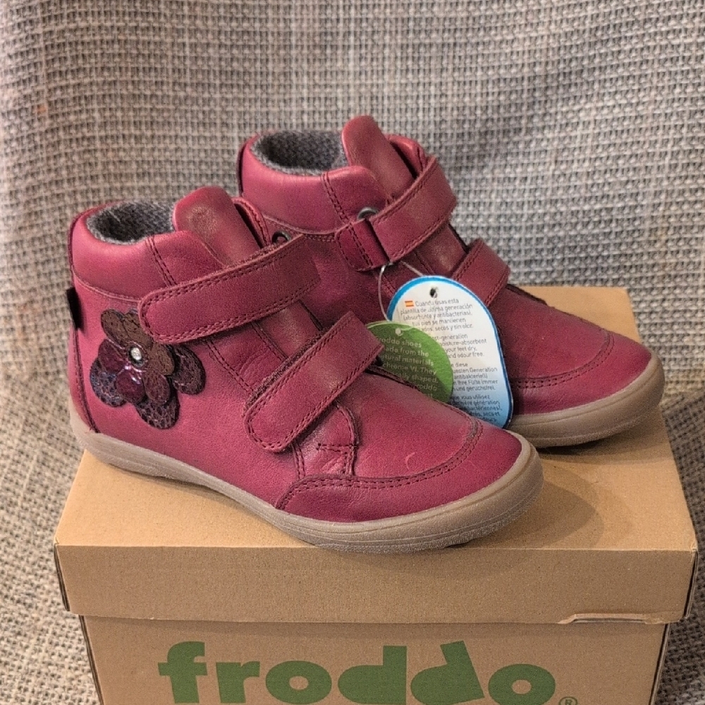 Froddo Gerls Burgundy Leather Boots